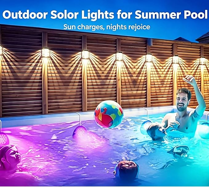 LOFTEK Solar Deck Lights, 8 Pack Solar Fence Lights, Outdoor Patio Decorative Light, Dusk to Dawn, Waterproof, Fence Post Light for Railing, Garden, Backyard, Stair, Step, Camping, Warm White