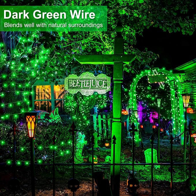 100FT 300 LED Christmas Lights Outdoor, Christmas Tree Lights, Green | Plug in 8 Modes Waterproof Connectable String Lights for Outside House Patio Garden Party Xmas Holiday Decorations