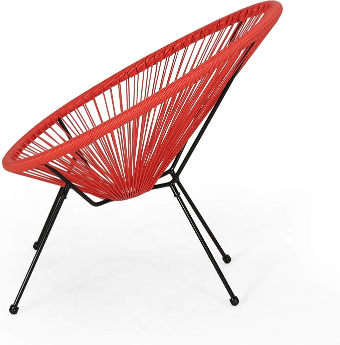 Christopher Knight Home Outdoor Hammock Weave Chair with Steel Frame (Set of 4) - Orange and Black