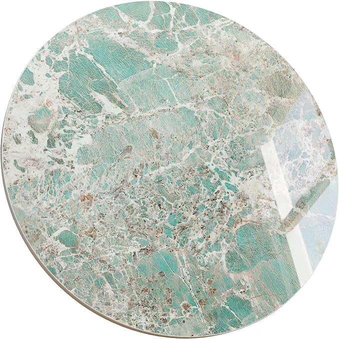 ZL ZELing Round Sintered Stone Table Top 35",Replacement Table Top for Indoor & Outdoor - Heat/Scratch Resistant Waterproof Ceramic DIY Desktop, Patio/Balcony/Bistro/Café & Dining Room (Green)