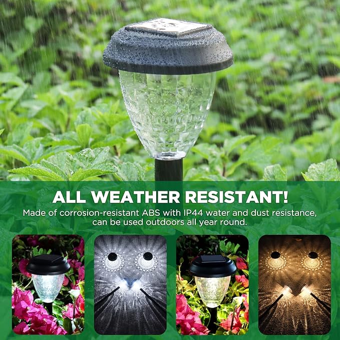 URAGO Super Bright Solar Lights Outdoor Waterproof-10 Pack, Dusk to Dawn Up to 12 Hrs Solar Powered Outdoor Pathway Garden Lights Auto On/Off, LED Landscape Lighting Decorative for Walkway Patio Yard