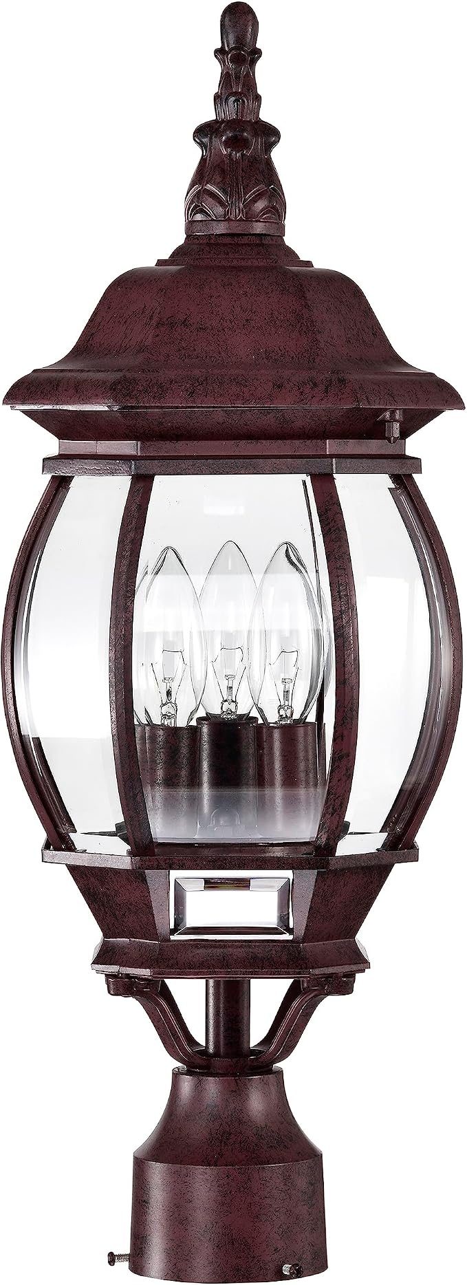 Nuvo Lighting 60/898 Traditional Three Light Post Mount from Central Park Collection in Bronze/Dark Finish
