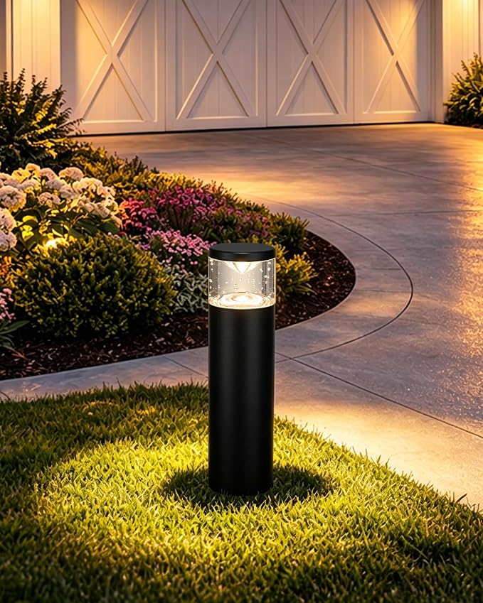 LITFIT 6Pack Low Voltage Bollard Landscape Lights, 12V Aluminum Path Light | 5W 3000K Warm White Electric Outdoor Garden Light with Connectors, 50000H Waterproof Wired LED Lawn Walkway Light, ETL Listed