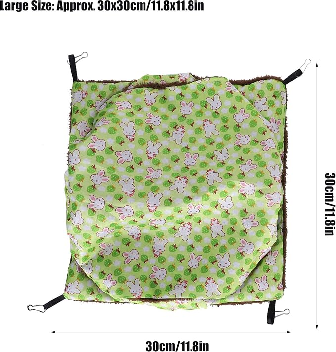 Guinea Pig Cage Hammock, Cute Rat Hamster Hanging Hammock Bed, Small Animals House Cage Accessories Toy for Hamster (Green)