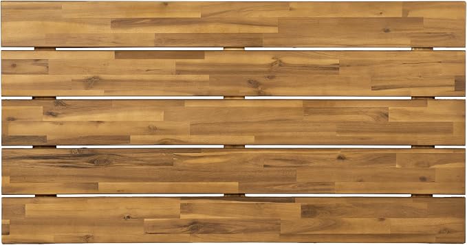 Christopher Knight Home Adele 12.25" Height Outdoor Coffee Table, Acacia Wood Accent Table with Slatted Panel Design, Rectangular Patio Table for Garden Balcony, Low Maintenance Patio Furniture, Teak