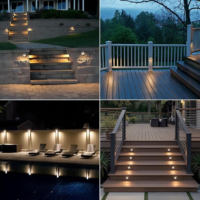 LEONLITE 12-Pack 5CCT 3.74inch Low Voltage LED Deck Light, Satin Nickel | 180LM, 12-24V AC/DC, CRI90, UL Listed, Die-cast Aluminum Housing, Frosted Glass Lens, 1800K/2700K/3000K/4000K/5000K