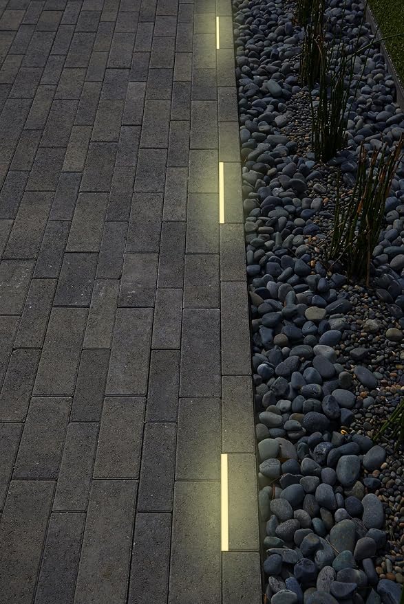 LUMENGY Paver Light Slim 0.5x6 Inch Glare-Free 5000K Daylight Brick Lighting for Pavers, Walls, Driveway, Pathway & Garden, 12V Waterproof, Drive-Over Rated V2