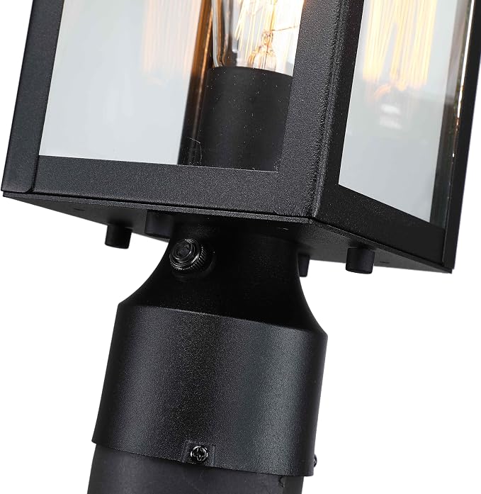 17 Inch Outdoor Lamp Post Light Dusk to Dawn Outside Lamp Posts Outdoor Lighting Exterior Gate Post Lights Photocell Pillar Lantern