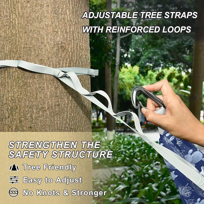Camping Hammock Outdoor Hammocks for Outside Fox Cactus Beach Trees Portable Lightweight with Pockets Tree Straps Indoor