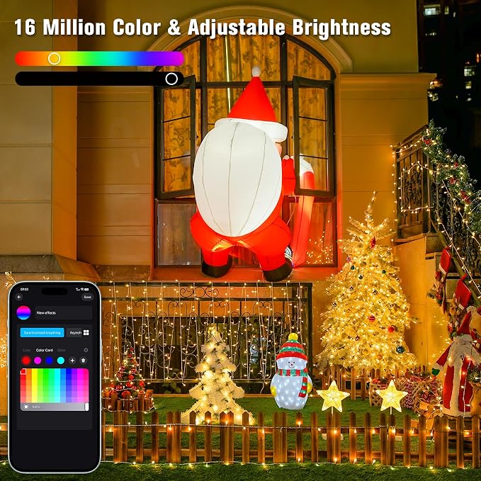 JMEXSUSS 600 LED RGB String Light Outdoor, Christmas Halloween Lights | 198 Ft Color Changing Christmas Tree Lights Plug in for Bedroom Tree Room Party Birthday Decorations, Clear Wire