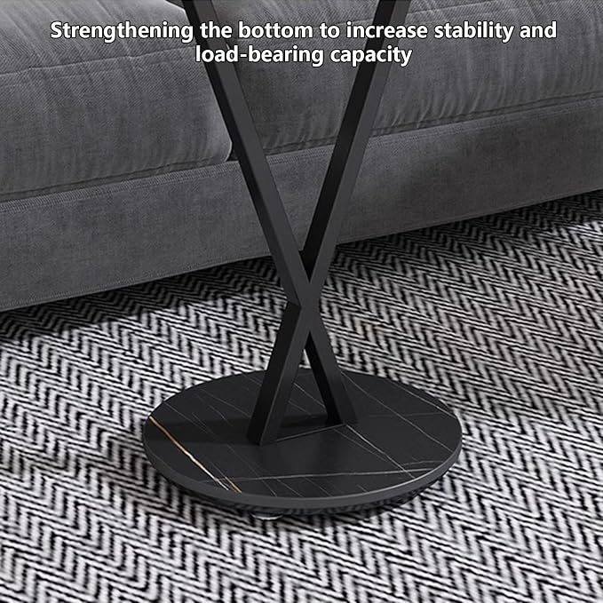 JATIBOSH Coffee Table in Living Room, Industrial Style Round End Table Metal, Small Outdoor Side Table for Bedroom Balcony Patio