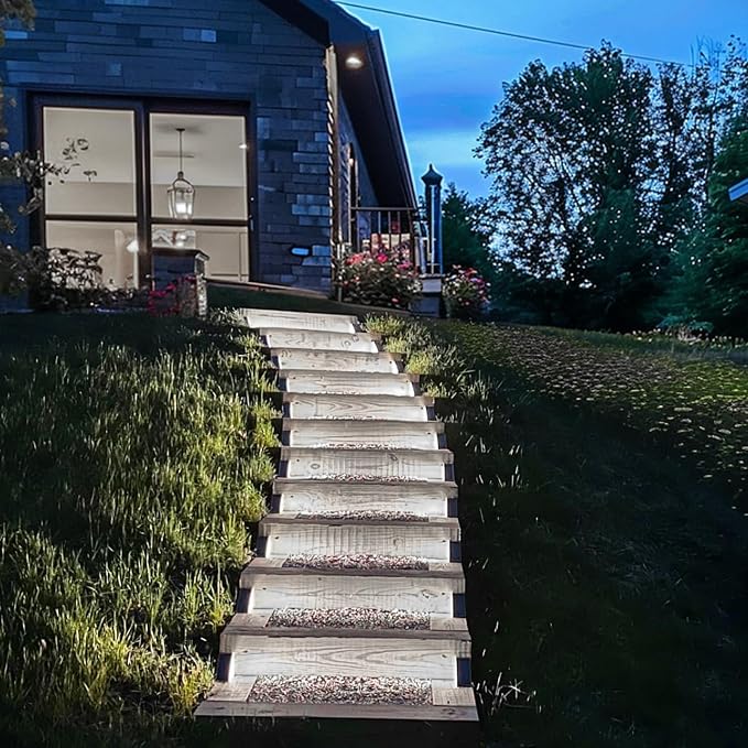 JOFIOS Solar Step Lights - 12 Pack, Waterproof IP67, Deck & Staircase Lights, Patio & Front Step (Cool Brown)