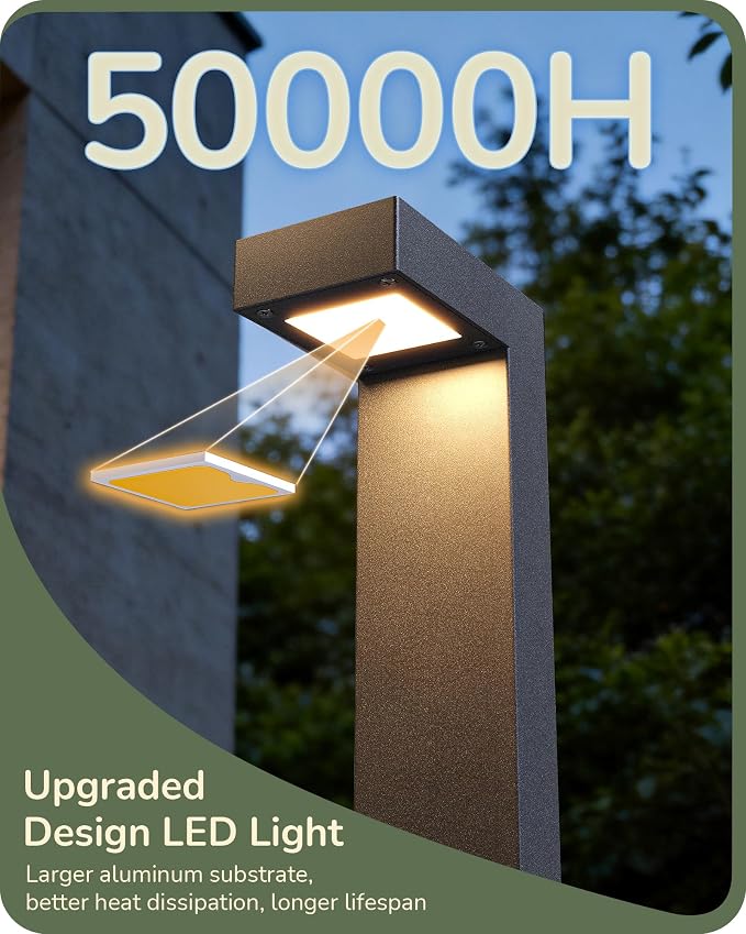 EDISHINE Low Voltage Landscape Lighting, LED Wired Path Lights 6 Pack | 3000K 3.2W 12V, 50,000H, with Connectors, Modern Style, Waterproof Cast-Aluminum for Walkway, Driveway, Garden, Path, Yard