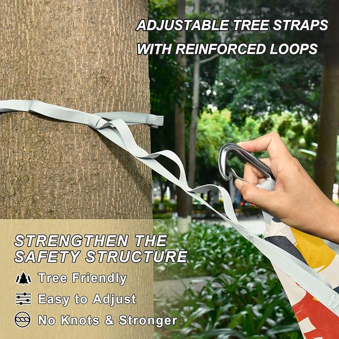 Camping Hammock Outdoor Hammocks for Outside Colorful Elephant Dot Beach Trees Portable Lightweight with Pockets Tree Straps Indoor