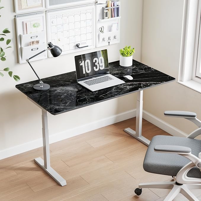 Rectangle Table Top,43.3 ” x 23.6 ” Black Sintered Stone Tabletop, DIY Replacement & Cover Marble Desktop, Scratch & Wear Resistant, Easy to Clean, Suitable for Indoor & Outdoor