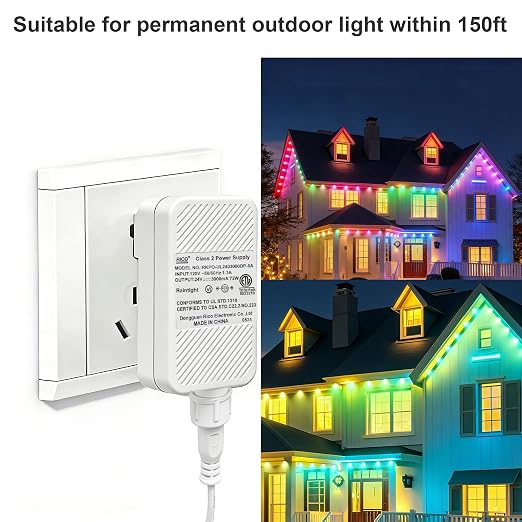 Class 2 Power Supply for Permanent Outdoor Lights,72W 24V 3A Power Adapter | LED Transformer Replacement and Suitable for Permanent Outdoor Light