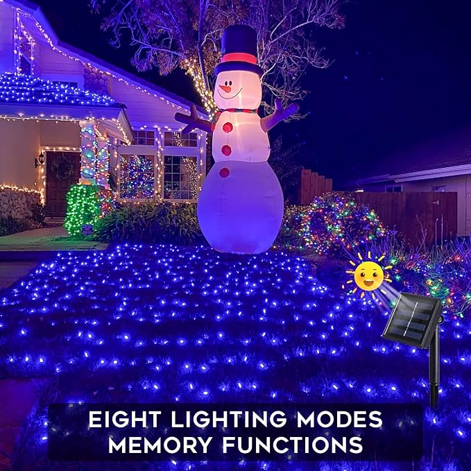 2 Pack 33ft Solar Fairy String Lights Small, 100 Led Blue Solar Fairy Lights Outdoor, 8 Modes Solar Christmas Lights Copper Wire for Trees Garden Patio Yard Deck Fence Party Decorations
