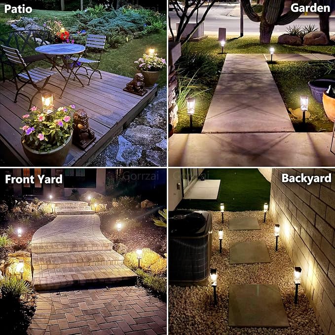 Bright Solar Pathway Lights Outdoor 8 Pack Solar Lights Outdoor LED Waterproof with 3000K Tungsten Filament Bulb Landscape Lighting for Yard, Driveway, Garden, Walkway, Lawn, Path | Solar Lights Outdoor for Yard Driveway Garden Walkway Lawn Path Decor,...