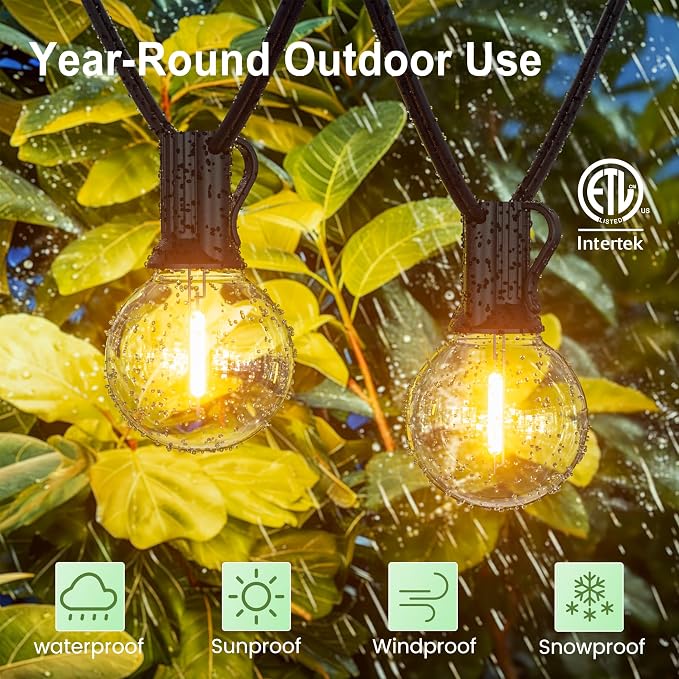 Outdoor String Lights Waterproof 300FT with Remote Patio Lighting for Porch | Connectable Outside Lights with Remote, 156 Globe Bulbs Dimmable &3 Lighting Modes Timmer for Backyard Bistro Gazebo Garden