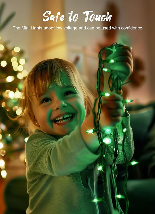 St. Patrick Mini String Lights, 50 Count 10 Feet Incandescent Green Lights | St Patrick Day Lights Waterproof for Indoor Xmas Tree Garland Birthday Wedding Party Festival Decoration,Green Wire