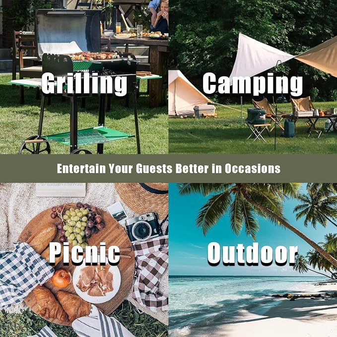 GUAGUA Ice Cooler Table - Portable Bar Table for Events Outdoor Cooler Stand with Drain for Parties Drink Foldable Picnic Table Party