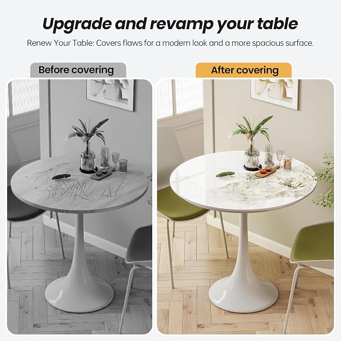55.1" Round Ivory Sintered Stone Table Top - Heat Resistant Waterproof for Dining Table, Office Desk, Bar, Patio