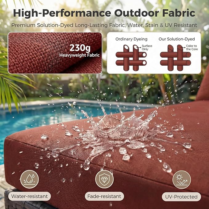 NICESOUL Backyard Furniture Set with Firepits Natural Gas/Propane, 12 Seater XL Oversized Wicker Sectional Couches, 29.3'' High Back Comfy Deep Wide Outdoor Patio Sofa Set, 2 Color Cushion Red & Gray
