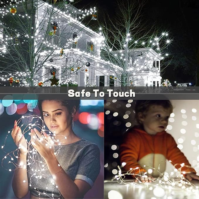 6 Pack Fairy Lights Battery Operated with Remote 33FT 100 LED Cool White | Remote Control, 8 Modes, Timer, Adjustable brightness, Waterproof Lights for Indoor Outdoor Classroom Christmas Decor