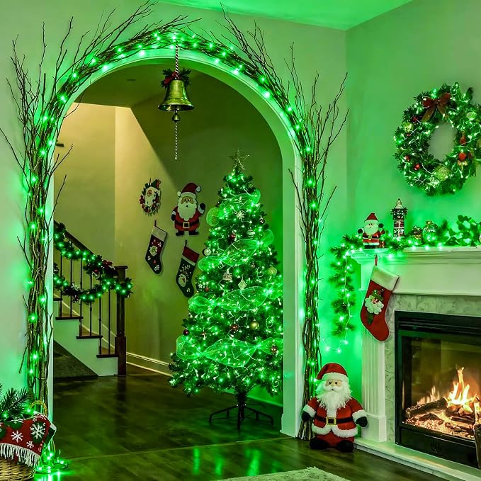 JMEXSUSS 91.5ft Connectable 250 LED Green Christmas String Lights Indoor | Green LED Lights Outdoor Waterproof, 8 Modes Christmas Lights Plug in for Grinch Christmas ST Patricks Day Tree Decoration