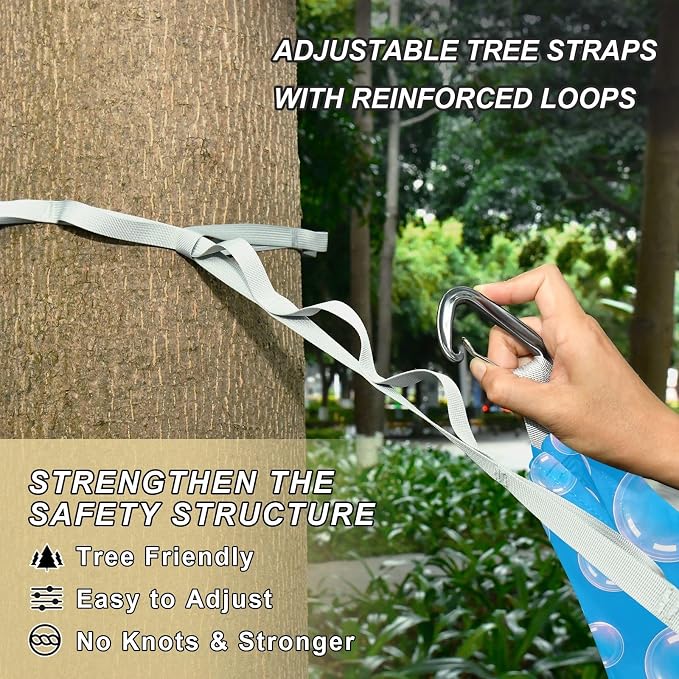 Camping Hammock Outdoor Hammocks for Outside Bubble Blue Beach Trees Portable Lightweight with Pockets Tree Straps Indoor