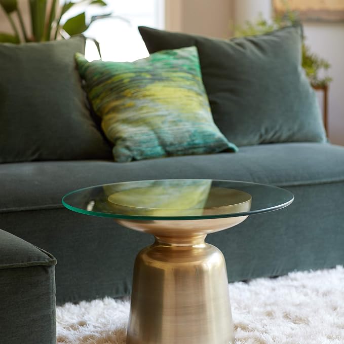 The Better Bevel 18 inch Round Glass Table Top - Clear Tempered Glass Surface Protector - Safe Pencil Polished Edge - Coffee, Dining and End Table