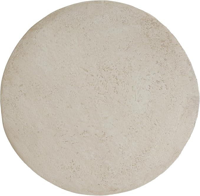 LUMISOL Agnes Outdoor Patio Rugged Coral-Texture Round MGO Side Table, Beige Finish, Organic Neutral Tone Accent for Bohemian & Coastal Homes