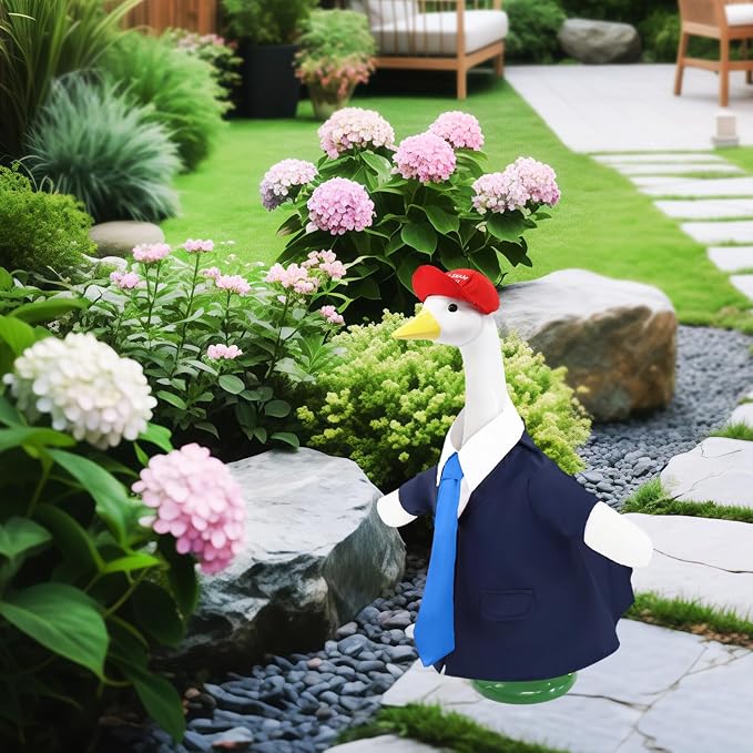 4 Pcs Porch Goose Outfits, for 23-28 Inch Porch Goose | ,Patriotic Costume for Plastic/Cement Statue for Outdoor Courtyard Garden Terrace Art Decoration (Blue, 23-28IN)