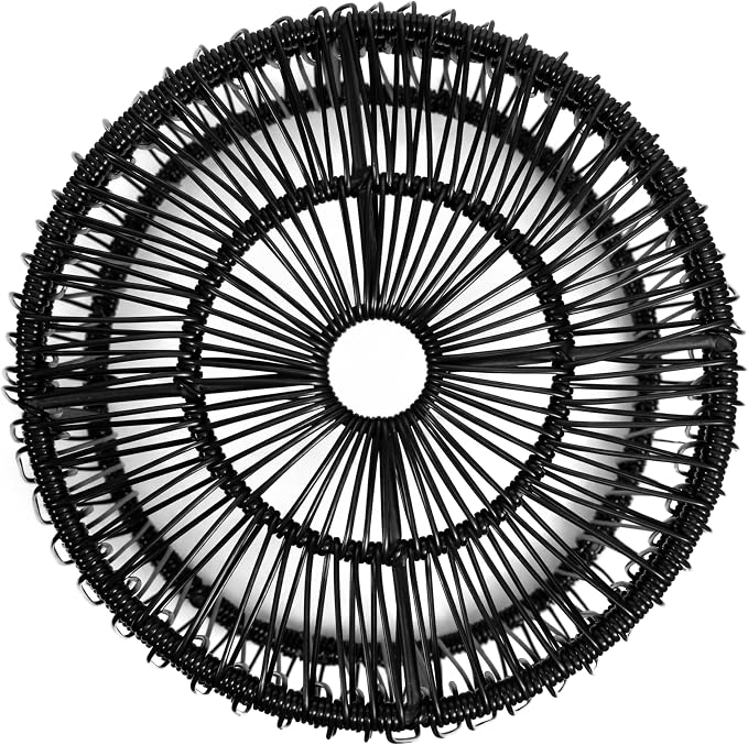 Furniture of America Ysar Boho Rattan Round Coffee Table Outdoor with Metal Frame, All-Weather and Rust Resistant, Handcrafted Coastal Furniture for Patio, Poolside, Garden, Yard, Black