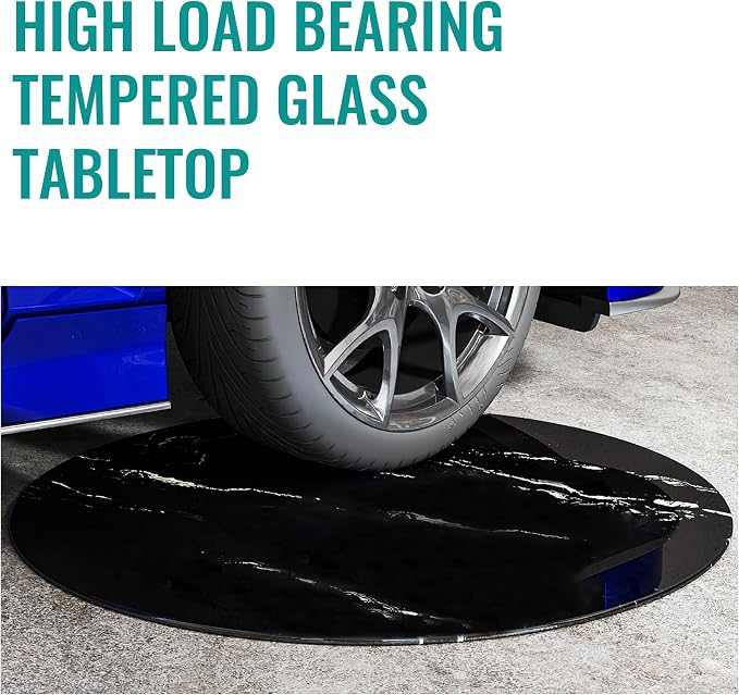24" Round Tempered Glass Table Top, Marble Glass Surface Protector Heat & Scratch Resistant Multipurpose for Dining, Coffee, Restaurant, Office and End Table (Black Marble Pattern, 24 Inch)