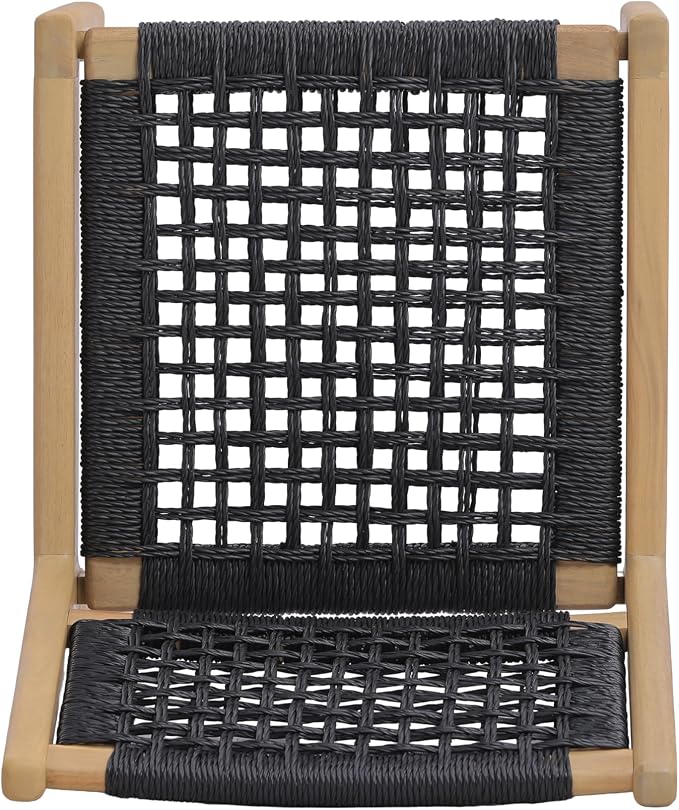 Christopher Knight Home Levi Acacia Wood Dining Table Set for 6, Solid Wood Outdoor Dining Set for 6, 7 Piece Patio Dining Table and Chair Set with Wicker Seat & Back, Black + Light Teak