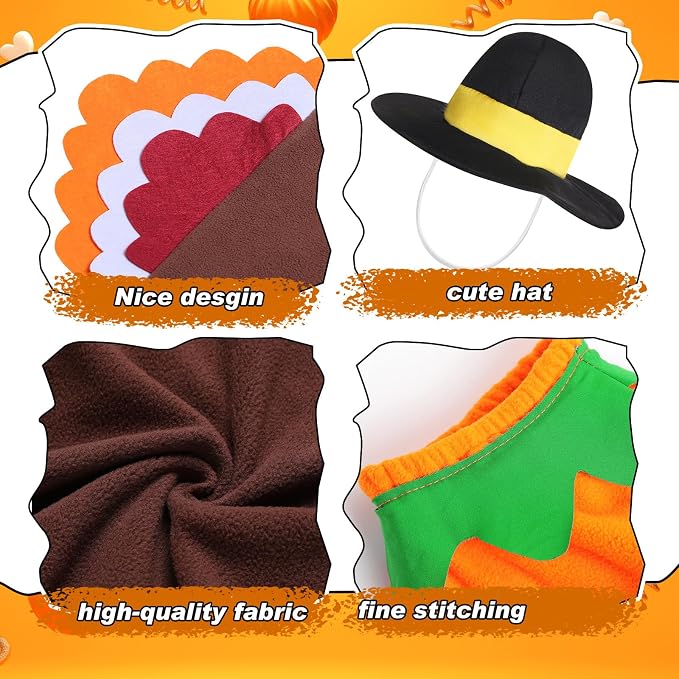 2 Set Thanksgiving Day Goose Outfit Lawn Porch Cloths Plastic Goose Clothing Fall Halloween Outfit for 23" Outdoor Patio Yard Lawn Art Decoration