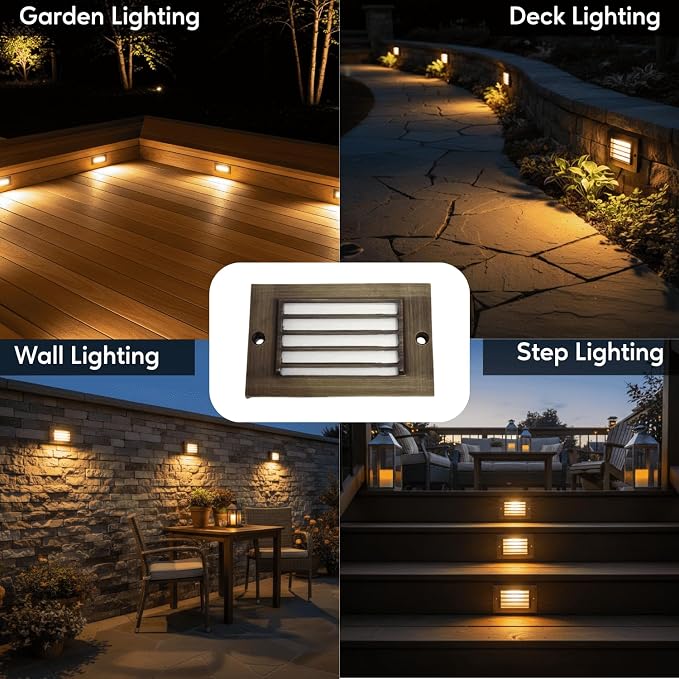 Ironsmith Brass Low Voltage Step Lights – Outdoor Landscape LED Deck & Wall Lighting – Louvered or Puck Style Options (Ironsmith StepLite™ Core)