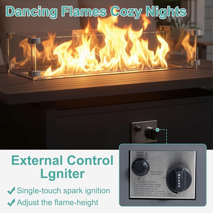 Aluminum Patio Swivel Rocking Chair Outdoor Bistro Set, 9pcs Patio Conversation Set Outdoor Patio Furniture Set with High Backrest & Thickened Cushions for Garden, Deck and Balcony, Grey