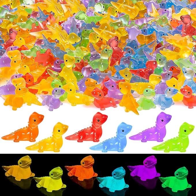 150PCS Luminous Mini Resin Lizards Tiny Glow Lizard Figurines Bulk | Miniature Lizard Animal Figurines Glow in The Dark, Micro Moss Garden Landscape, Dollhouse DIY, Birthday Party Home Decor