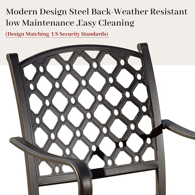 Domi 7 Pieces Patio Dining Sets All-Weather Metal Outdoor Modern Dining Sets with Table for Lawn Garden Backyard Deck with Cushions-Beige