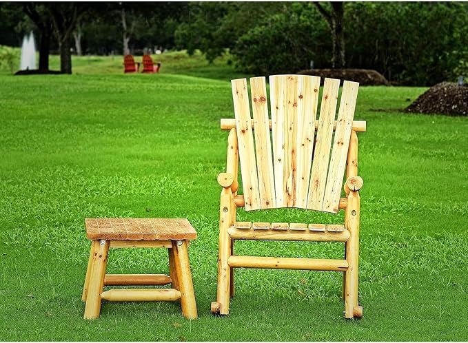 HomeStock Earthy Elegance Outsoor Wood End Table, Pine Wood Construction, 20" D x 24" W x 18" H, Natural Wood Finish, Outdoor Chairside Table, Side Table for Patio, Porch End Table