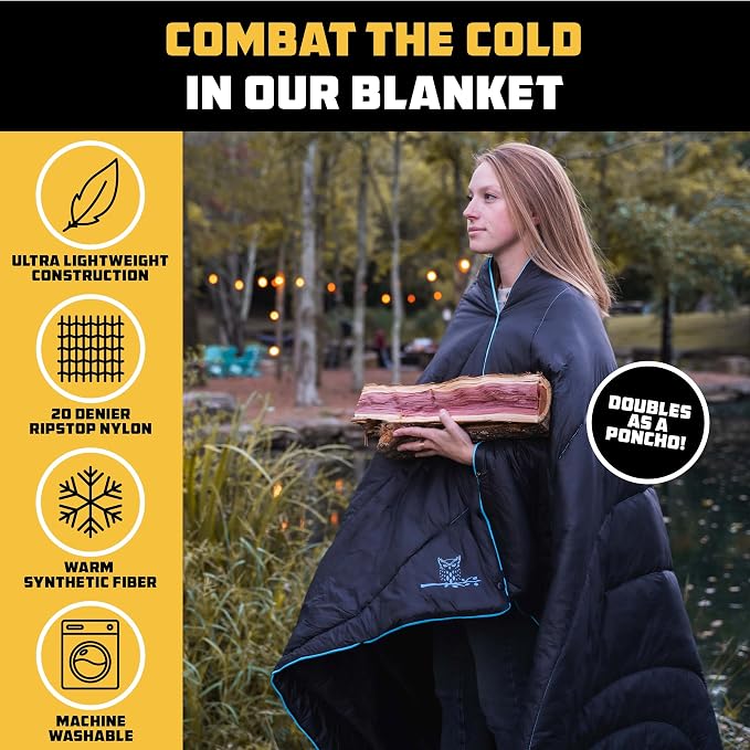 Wise Owl Outfitters Black Hammock with Pillow & Blanket - 400 lbs Capacity, 16 oz Weight, Waterproof Camping Accessories