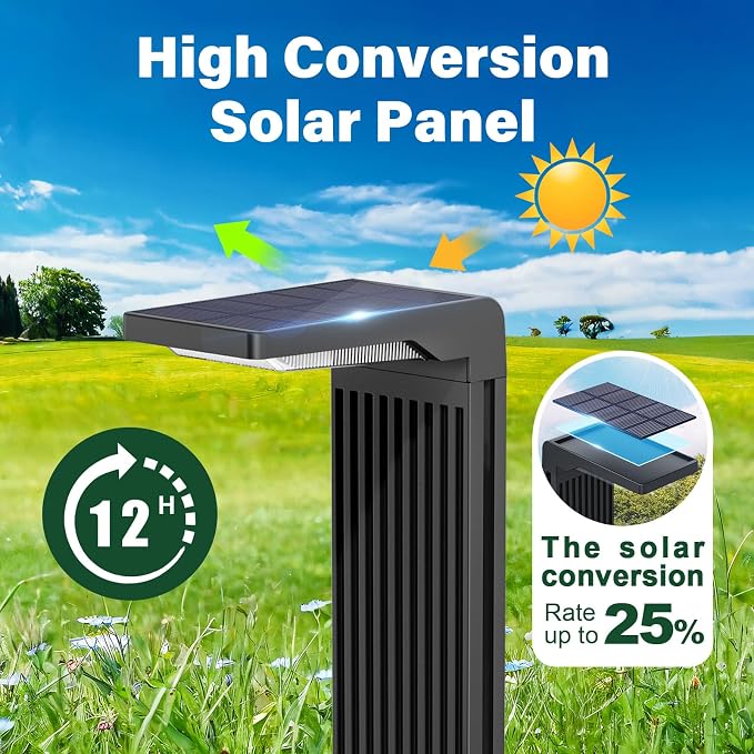 COXSENI Solar Pathway Lights Outdoor Warm/Cool White, 6Pack | 60LED, L Shape, IP65 Waterproof, Solar Powered Landscape Lights Outside for Path Driveway Lawn Patio Garden Yard