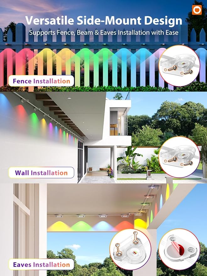 addlon Permanent Outdoor Lights, Smart RGB+IC LED Lights for House Outdoor | App & Remote Control, Scene Modes, IP67 Waterproof for Christmas, Holiday, Valentine's Day Decorations, 200FT