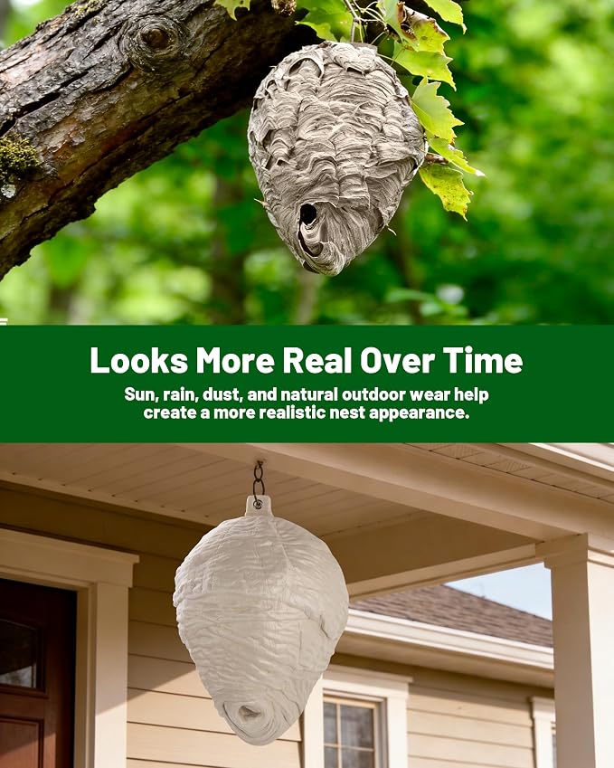 Inflatable Faux Hornet Nest Decor, Wasp Nest Decoy for Outdoor Hanging, Polyurethane, Yellow, 1 Pack