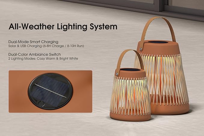 PURPLE LEAF Patio Furniture Set Modular L-Shaped Outdoor Sectional Sofa with 11" Thick Olefin Cushion 4-Piece Outdoor Conversation Set with Ottoman & Coffee Lights for Backyard Garden Poolside, Beige