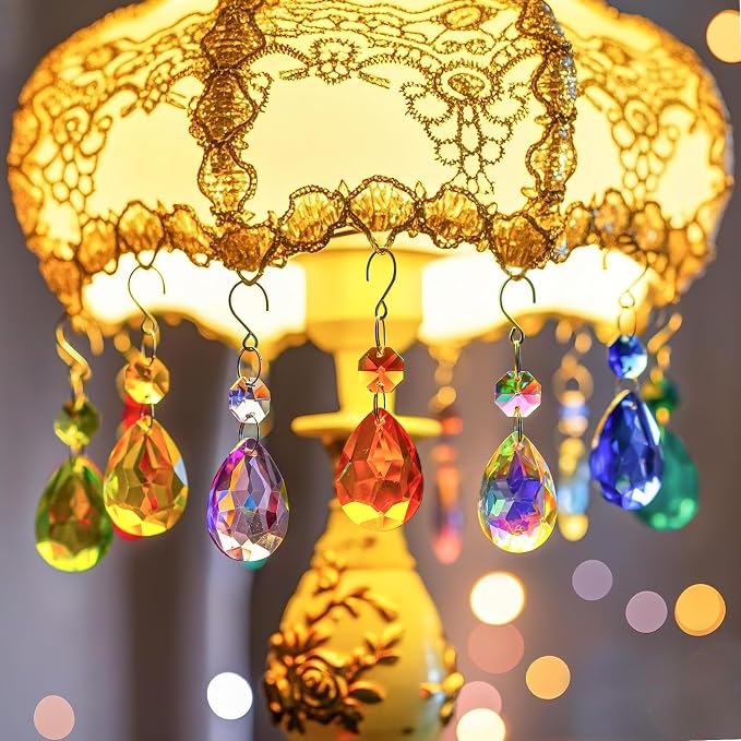 10 Pcs Cyan Blue Crystal Bauhinia Prisms Chandelier Window Decor | Cyan Blue Crystal Bauhinia Pendants 3 Inch Chandelier Beads Replacement Hanging Sun Catcher for DIY Window Wedding Decor