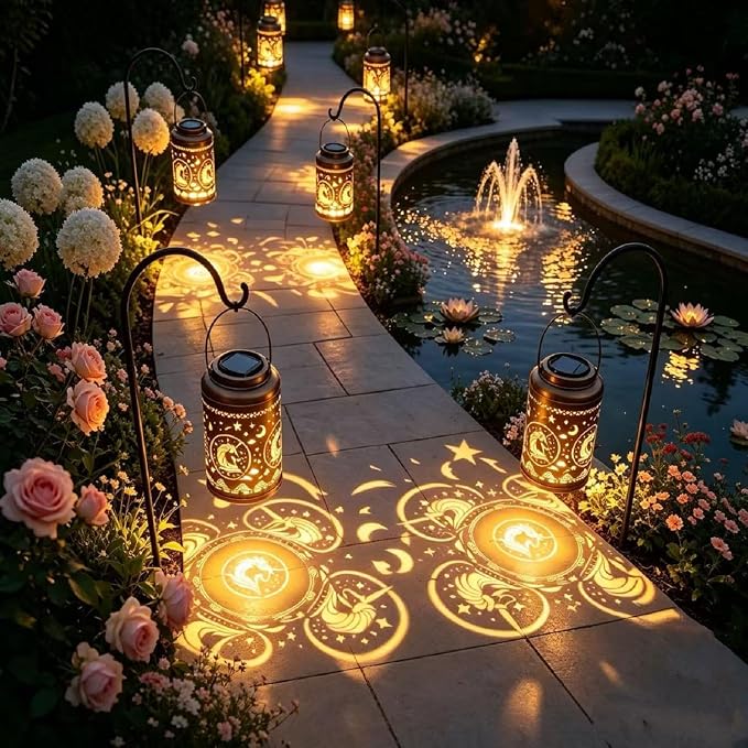 Metal Unicorn Outdoor Solar Lanterns,Hanging Light Waterproof for Garden Patio Yard Backyard Porch Decor