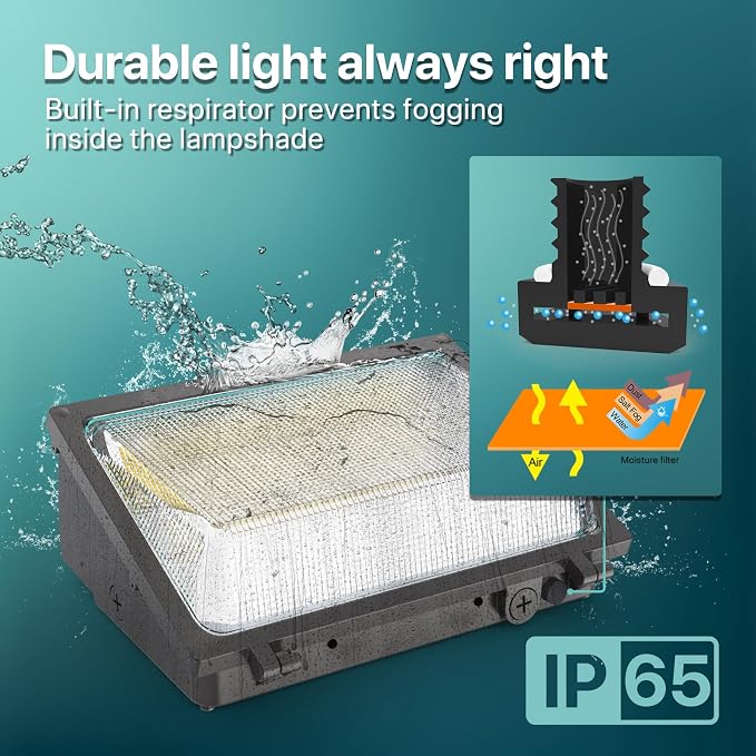 Glass Lens Wall Pack: 120W LED Wall Pack Light with Dusk-to-Dawn Photocell 4Packs - UL Listed Outdoor Security Lighting Commercial and Industrial for Parking Lot Yard Warehouse